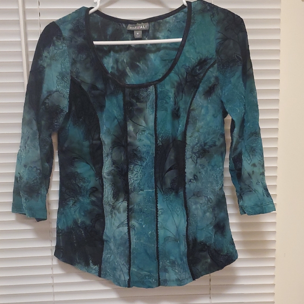 Blue Floral Women's Top